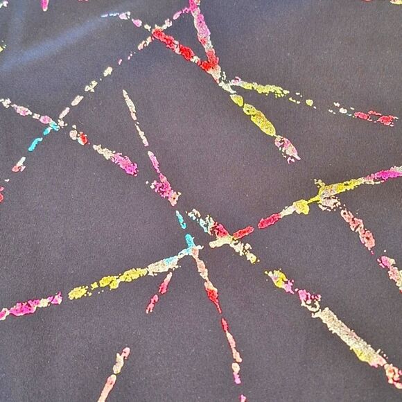 NWT Zyia Abstract Hi Rise 7/8 Active Leggings 24" Metallic Tights Size 6 - 8 - Picture 5 of 12